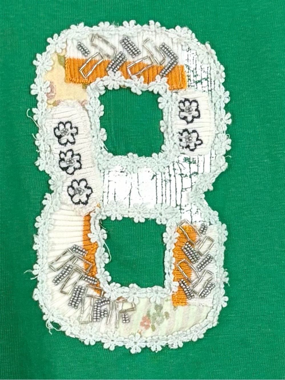 Free People Green Cropped Patchwork Sweatshirt - Picture 5 of 7
